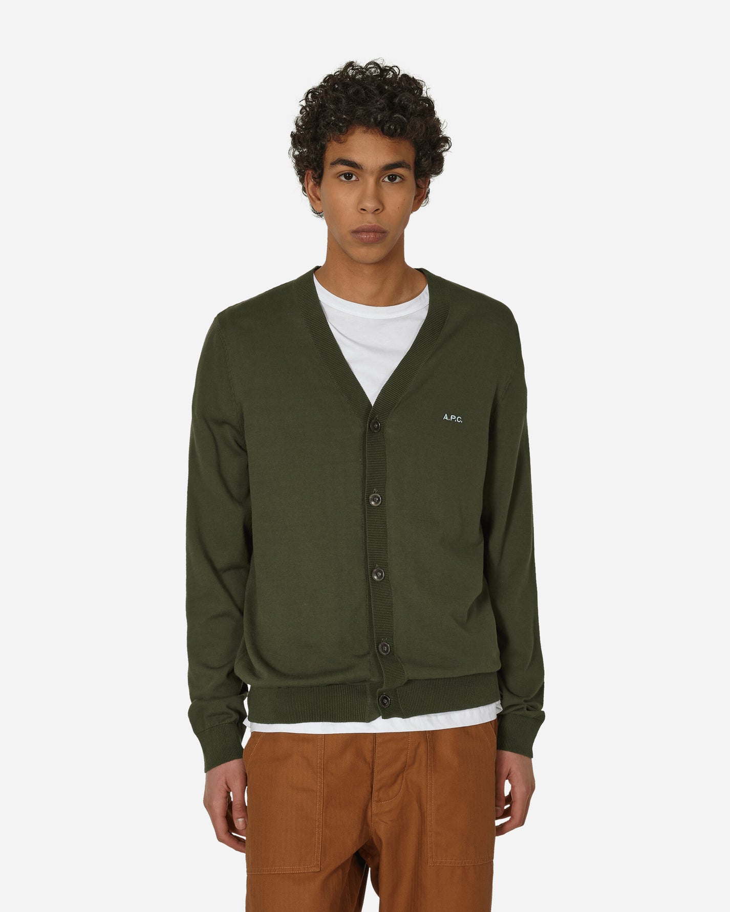 A.P.C. Cardigan Curtis Militarykhaki Knitwears Cardigans COEZJ-H22256 JAC