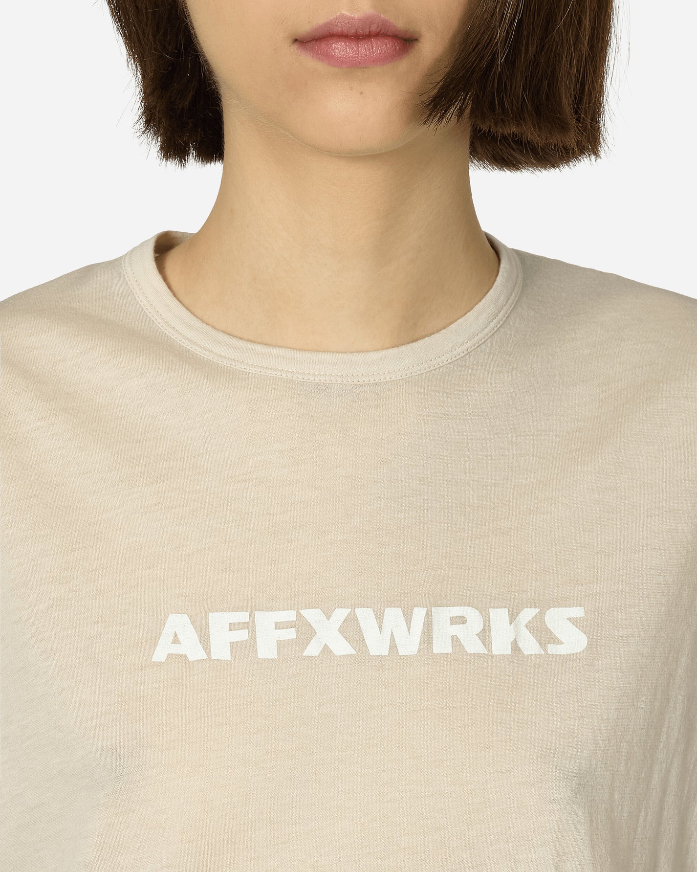 AFFXWRKS Shoulderless Tee Dust White T-Shirts Shortsleeve SS24T0V1 DUSWH