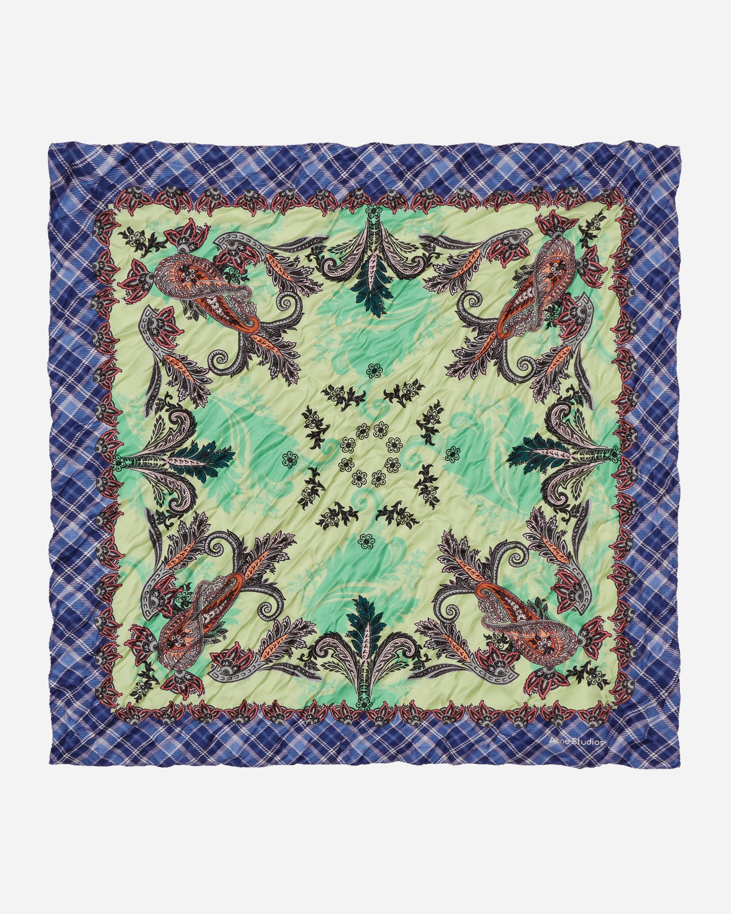 Acne Studios Bandana Green/Blue Gloves and Scarves Bandanas CA0274- ALG