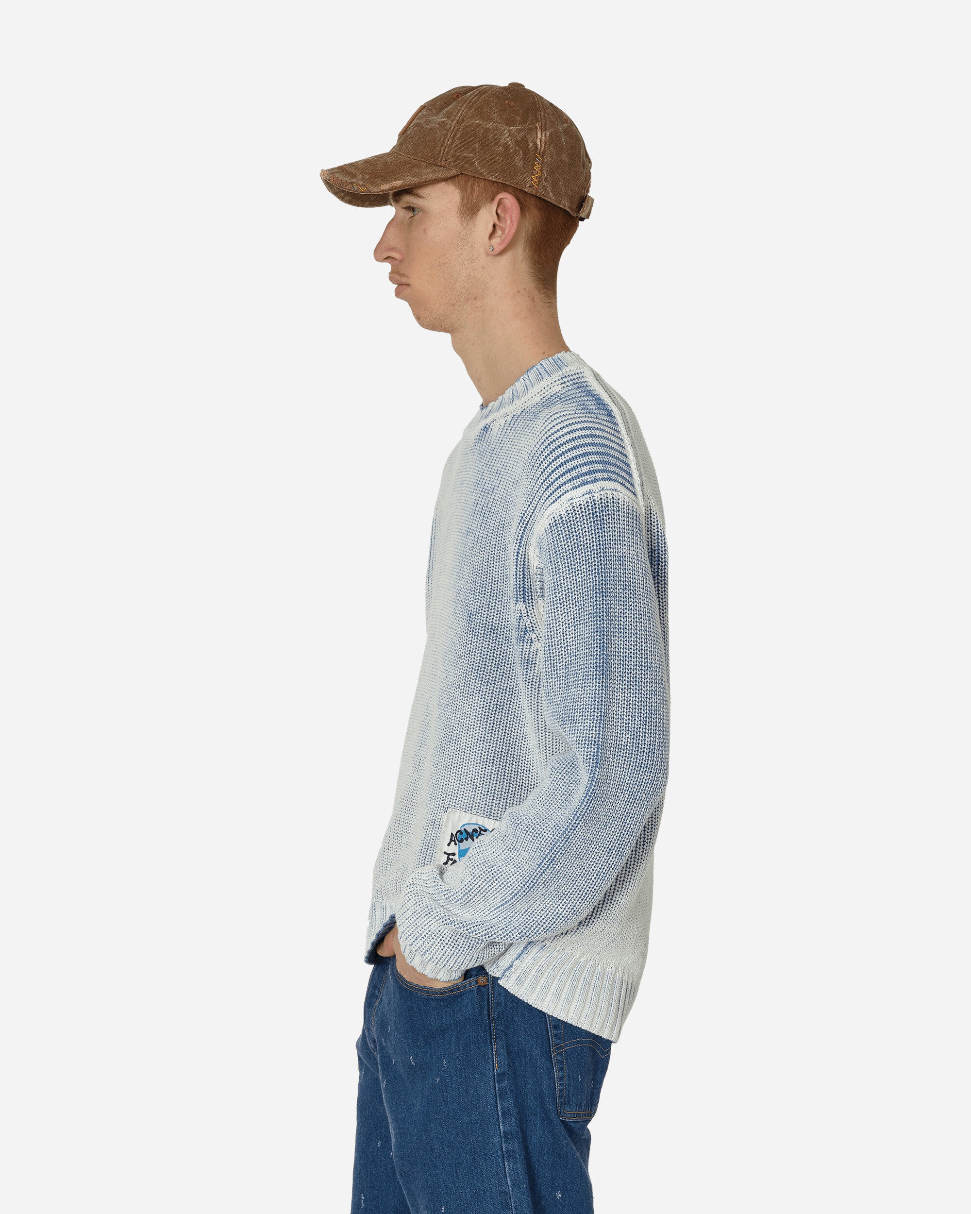 Acne Studios Crewneck Sweater Old Blue/White Sweatshirts Crewneck B60322- DNU