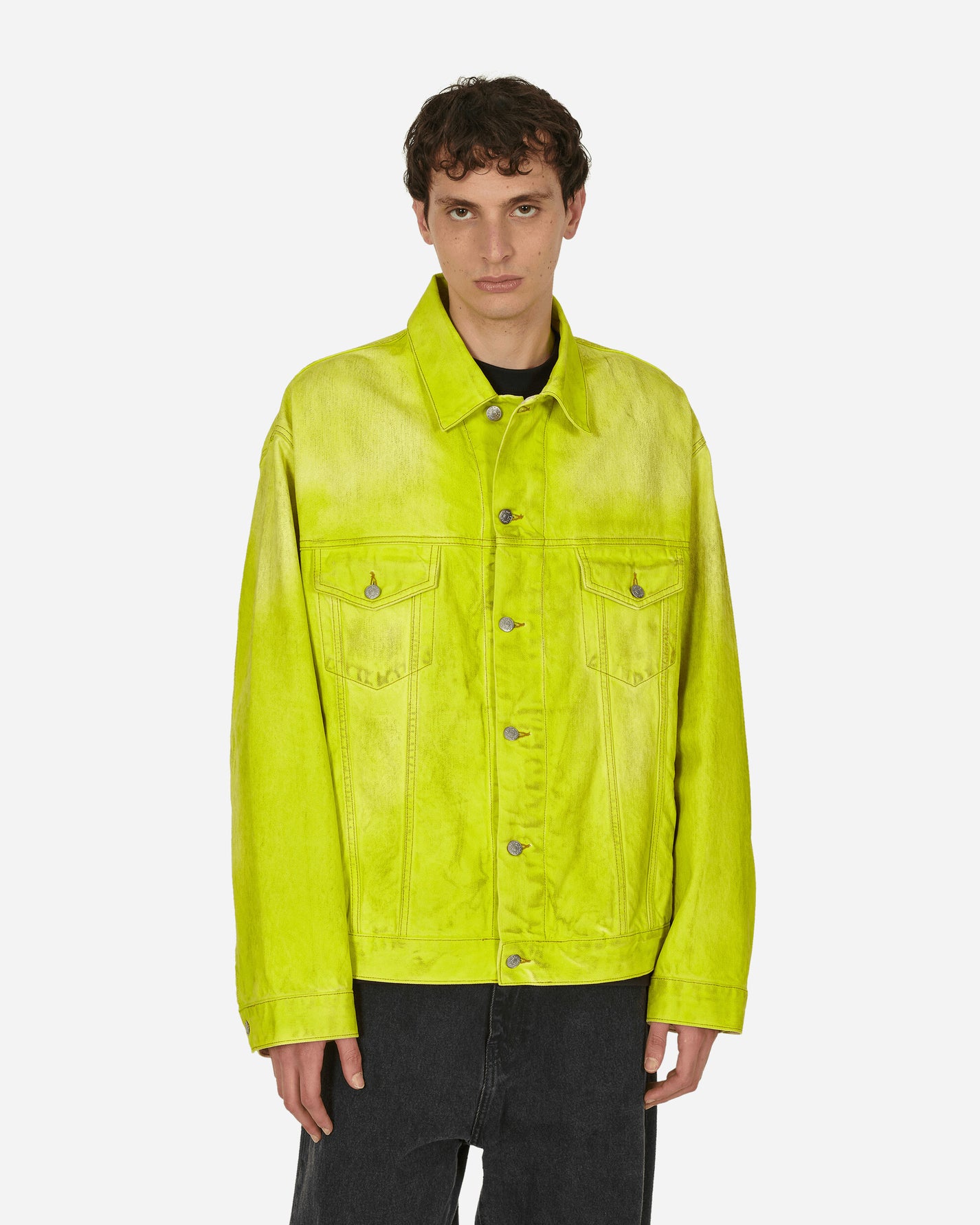 Acne Studios Straight Denim Pant Neon Yellow Coats and Jackets Denim Jackets C90166- AQP