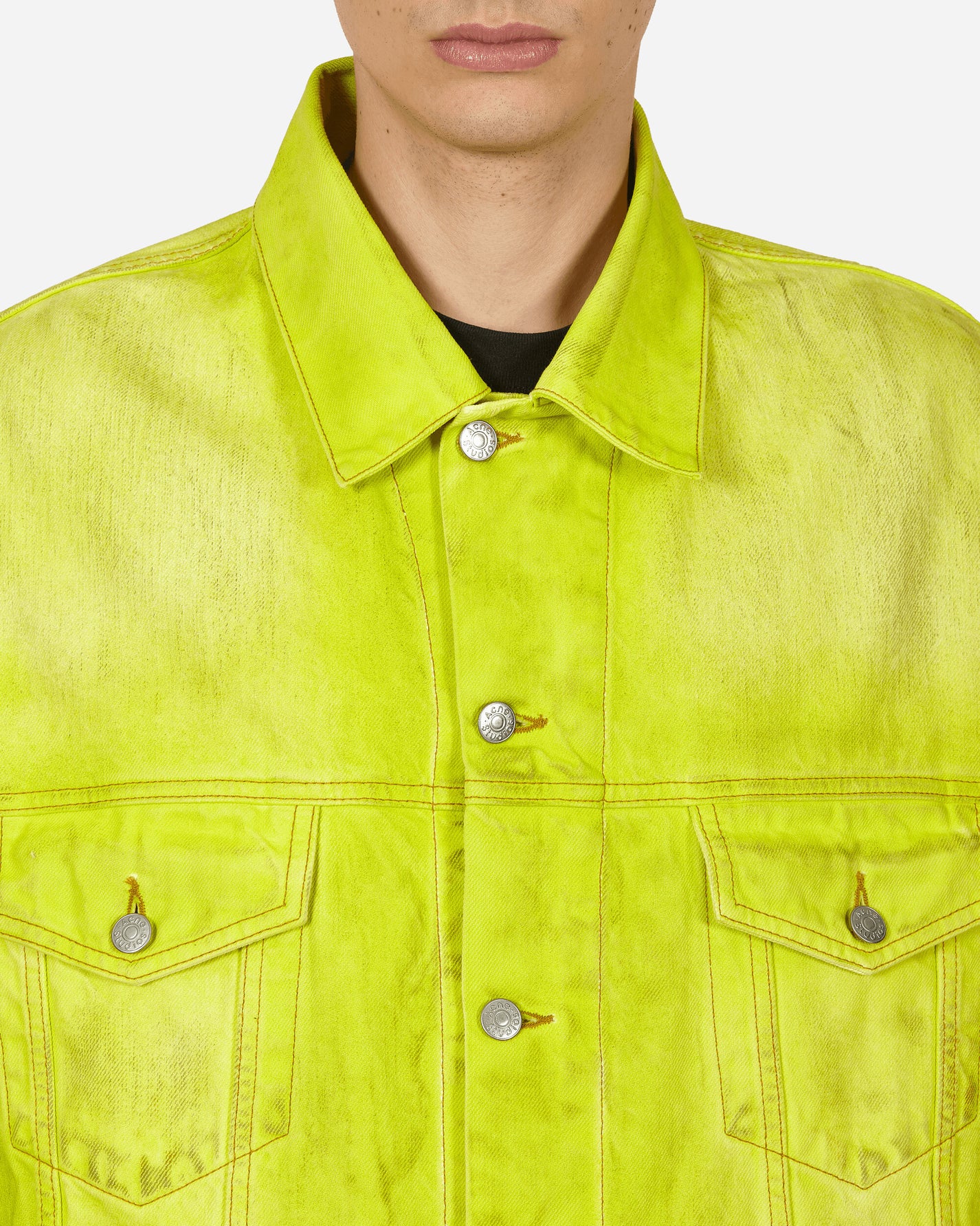 Acne Studios Straight Denim Pant Neon Yellow Coats and Jackets Denim Jackets C90166- AQP