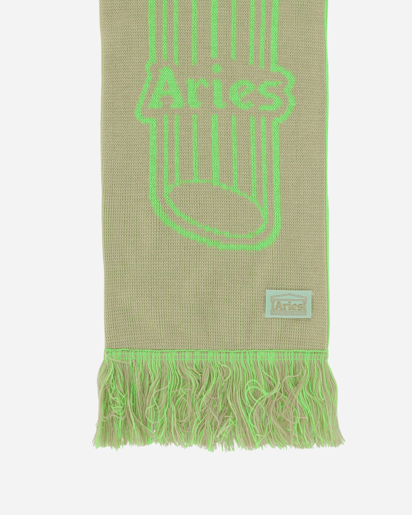 Aries Column Scarf Fluoro Green Gloves and Scarves Scarves and Warmneck AR9010702 GRN