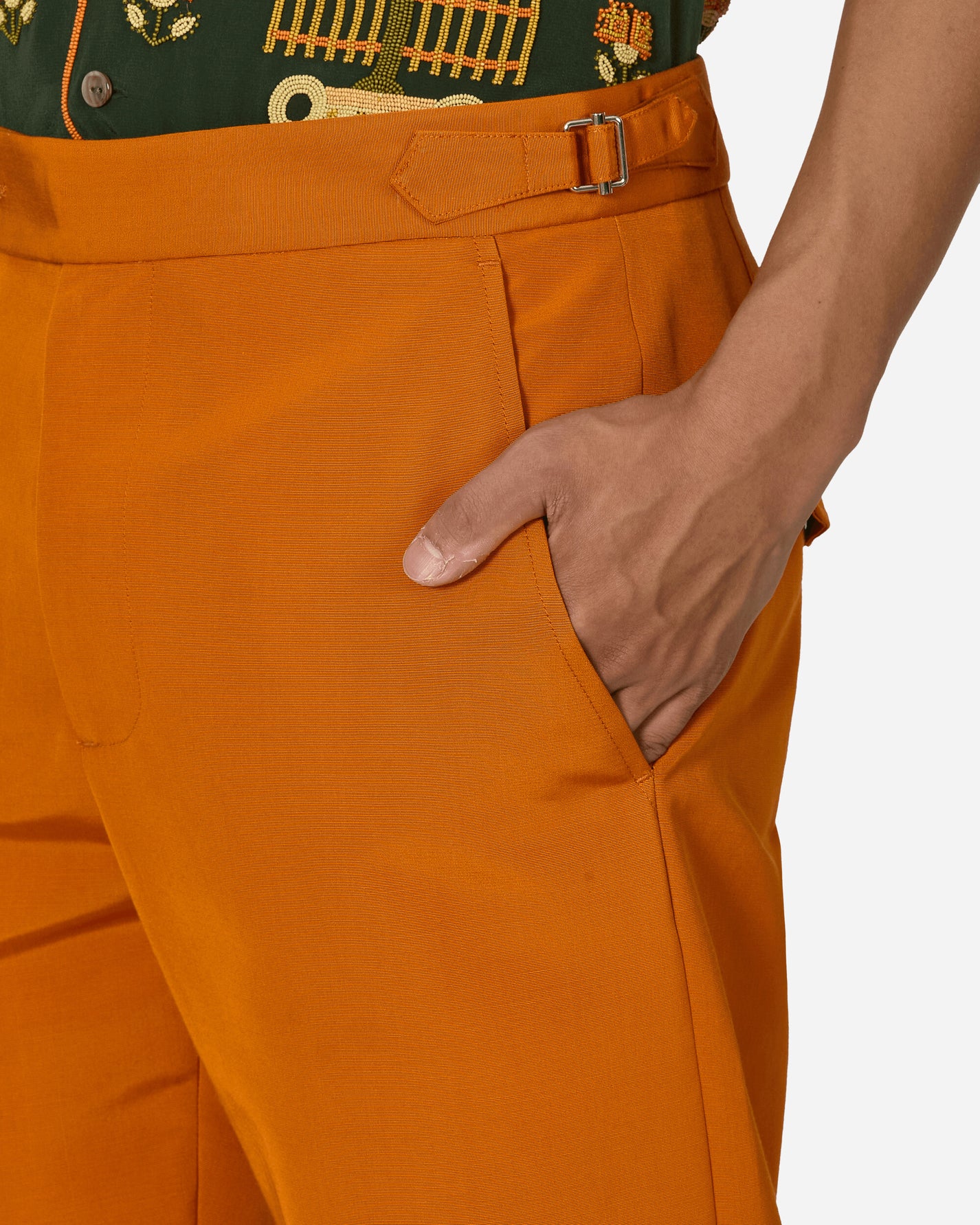 Bode Ginger Faille Trousers Orange Pants Casual MRS24BT022 1
