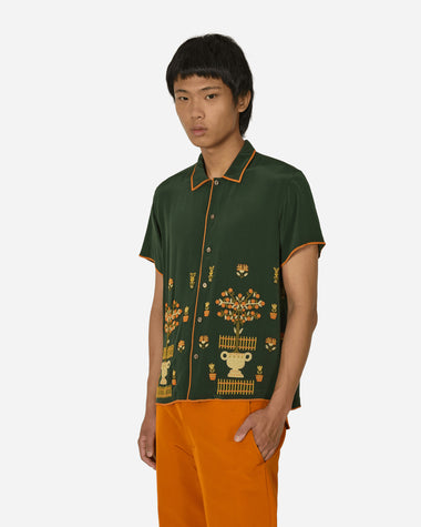 Bode Beaded Paddock Sampler Shortsleeve Shirt Green Multi Shirts Shortsleeve Shirt MRS24SH005 1