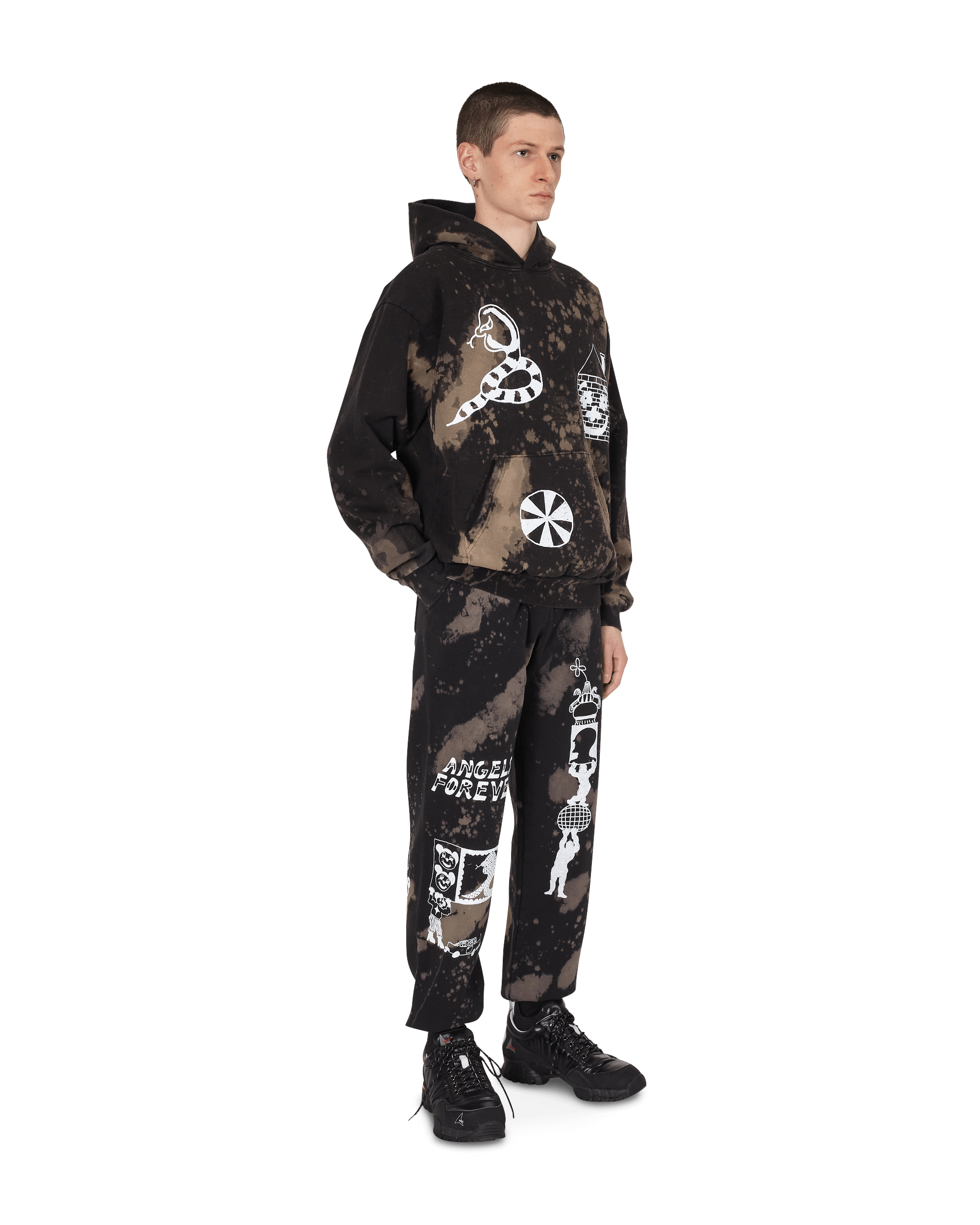 Brain Dead BD x SJ Acid Splatter Hooded Sweatshirt Black/Acid Sweatshirts Hoodies BDSJ001 BLKA