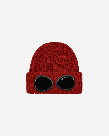 C.P. Company Extra Fine Merino Wool Goggle Beanie Bombay Brown Hats Beanies 17CMAC122A005509A 438