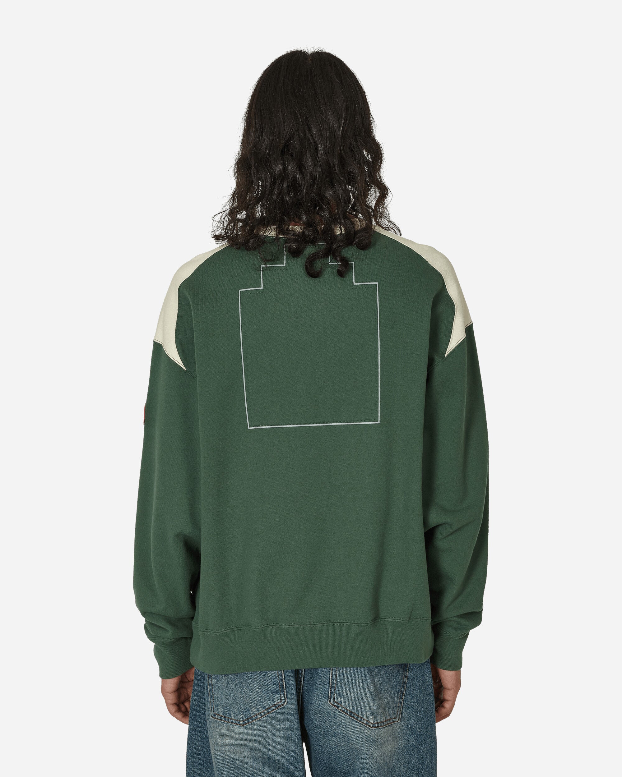 Cav Empt Panel Shoulder Crew Neck Green Sweatshirts Crewneck CES25CS10 GRN