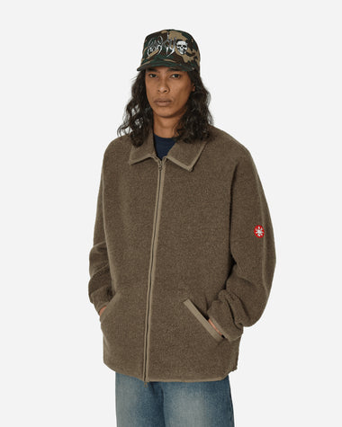 Cav Empt Wool Boa Fleece Zip Up Khaki Sweatshirts Fleece CES25CS22 KHKI