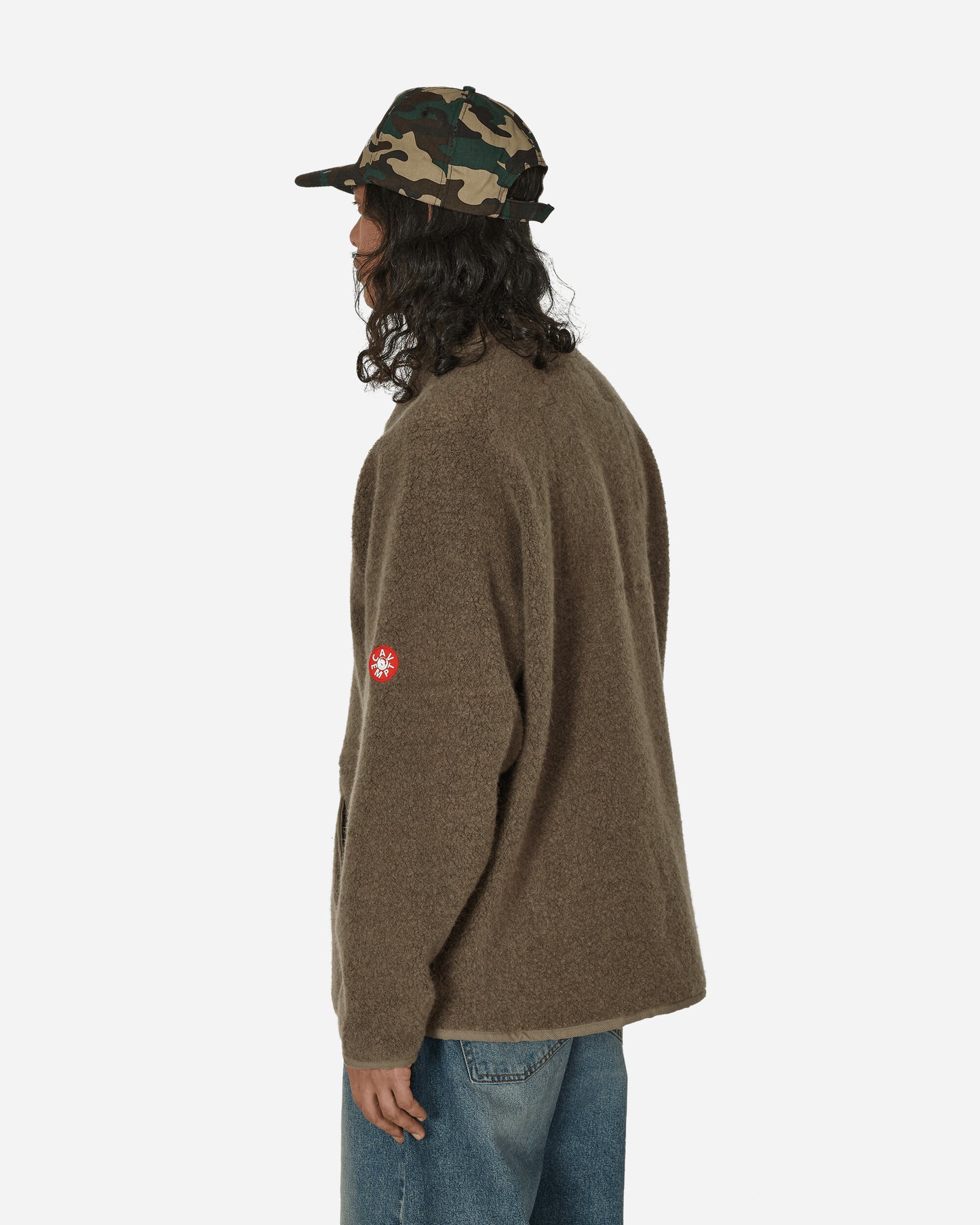 Cav Empt Wool Boa Fleece Zip Up Khaki Sweatshirts Fleece CES25CS22 KHKI