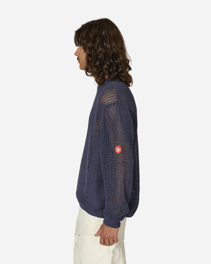 Cav Empt Side Rib Loose Net Knit Blue Knitwears Sweaters CES25KN01 BLU