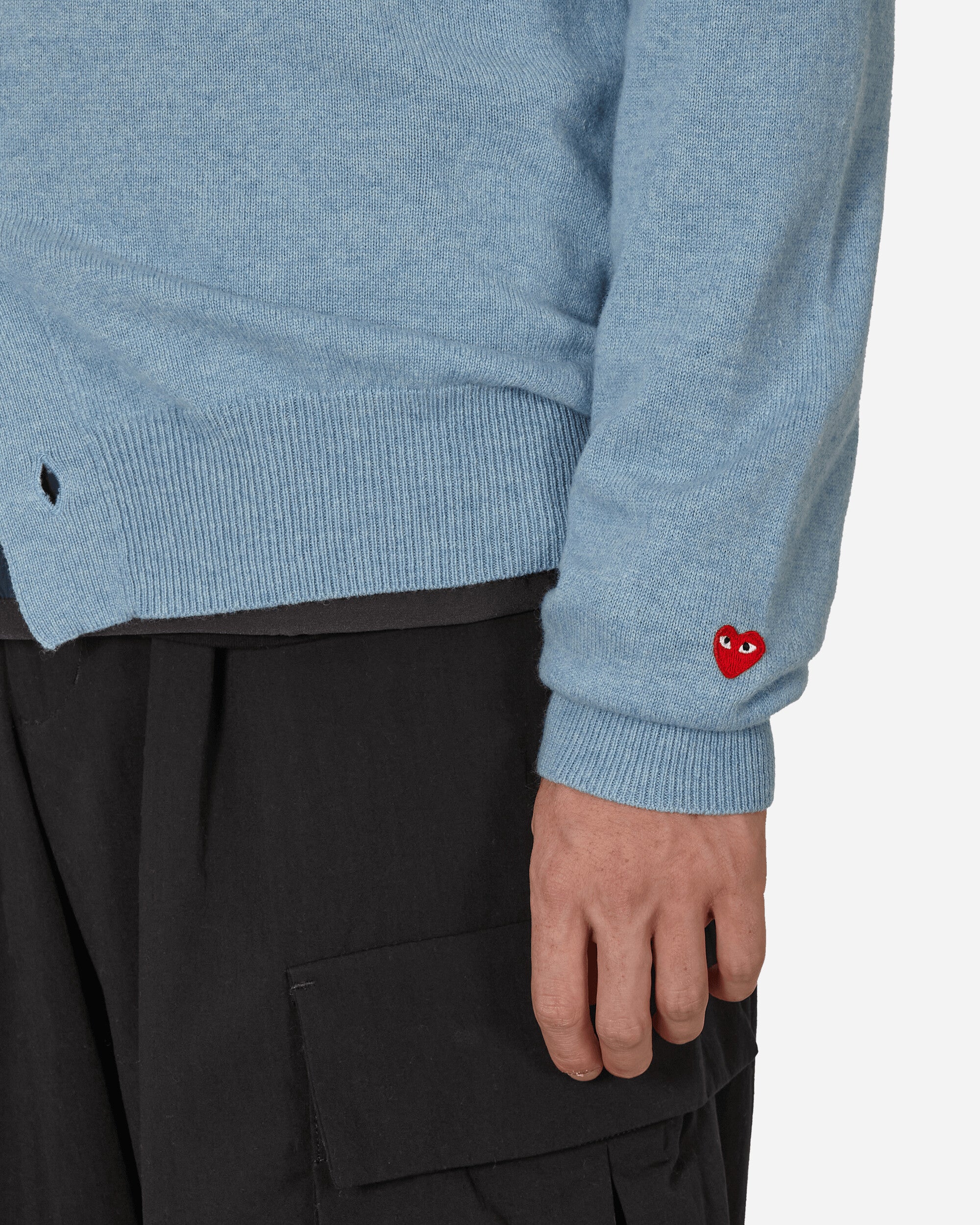 Comme Des Garçons Play Men'S Cardigan Knit Light Blue Knitwears Cardigans P1N092  2