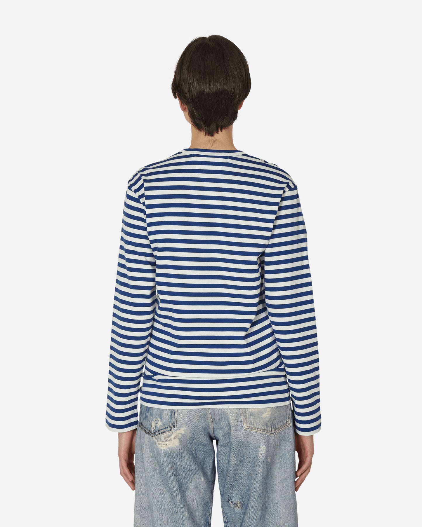 Comme Des Garçons Play Men'S T-Shirt Long Sleeve Navy T-Shirts Longsleeve P1T164  2