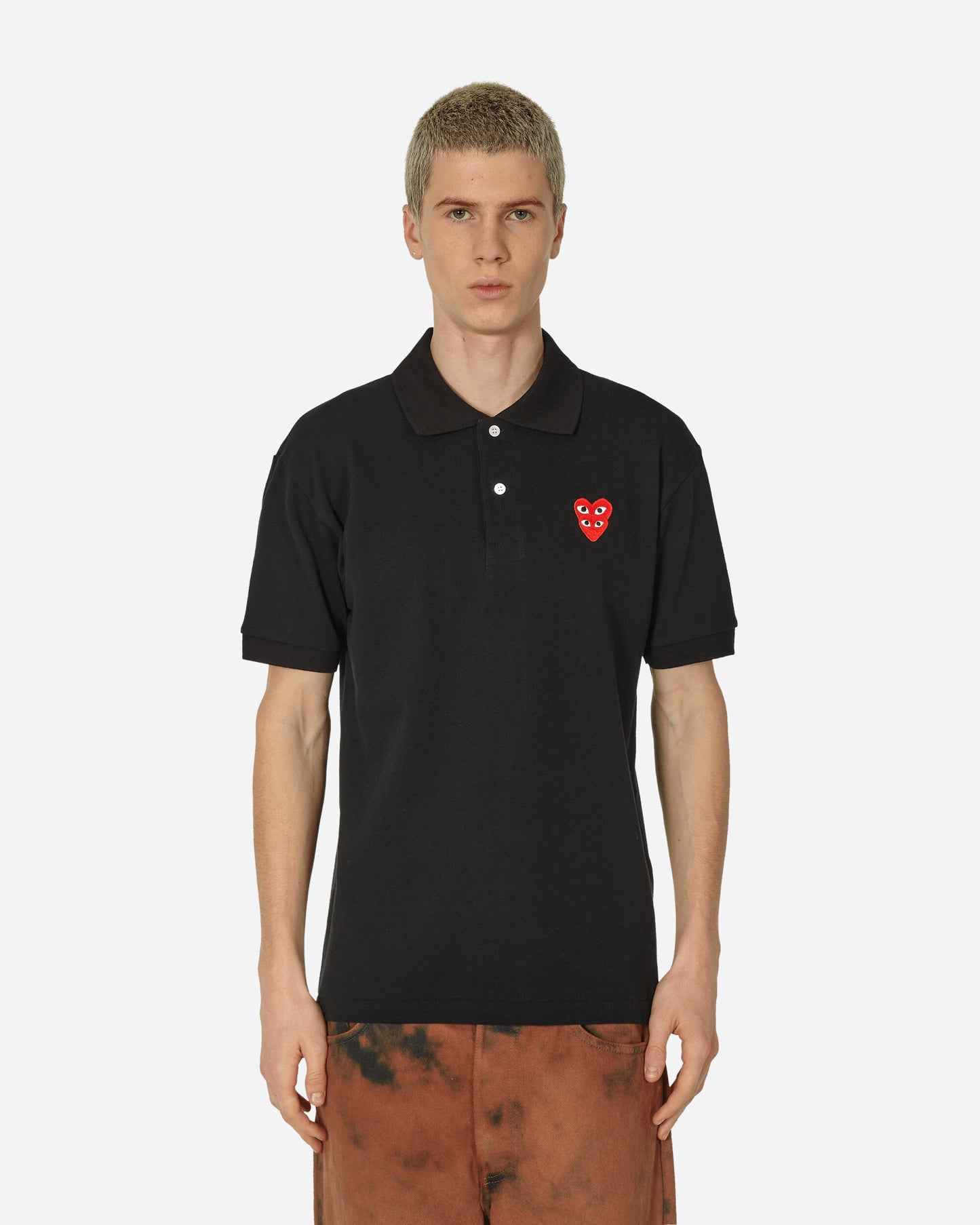 Comme Des Garçons Play Men''S Polo Knit Black T-Shirts Polo P1T290  1