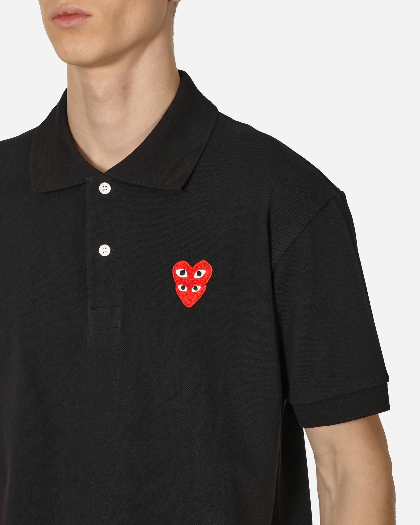 Comme Des Garçons Play Men''S Polo Knit Black T-Shirts Polo P1T290  1