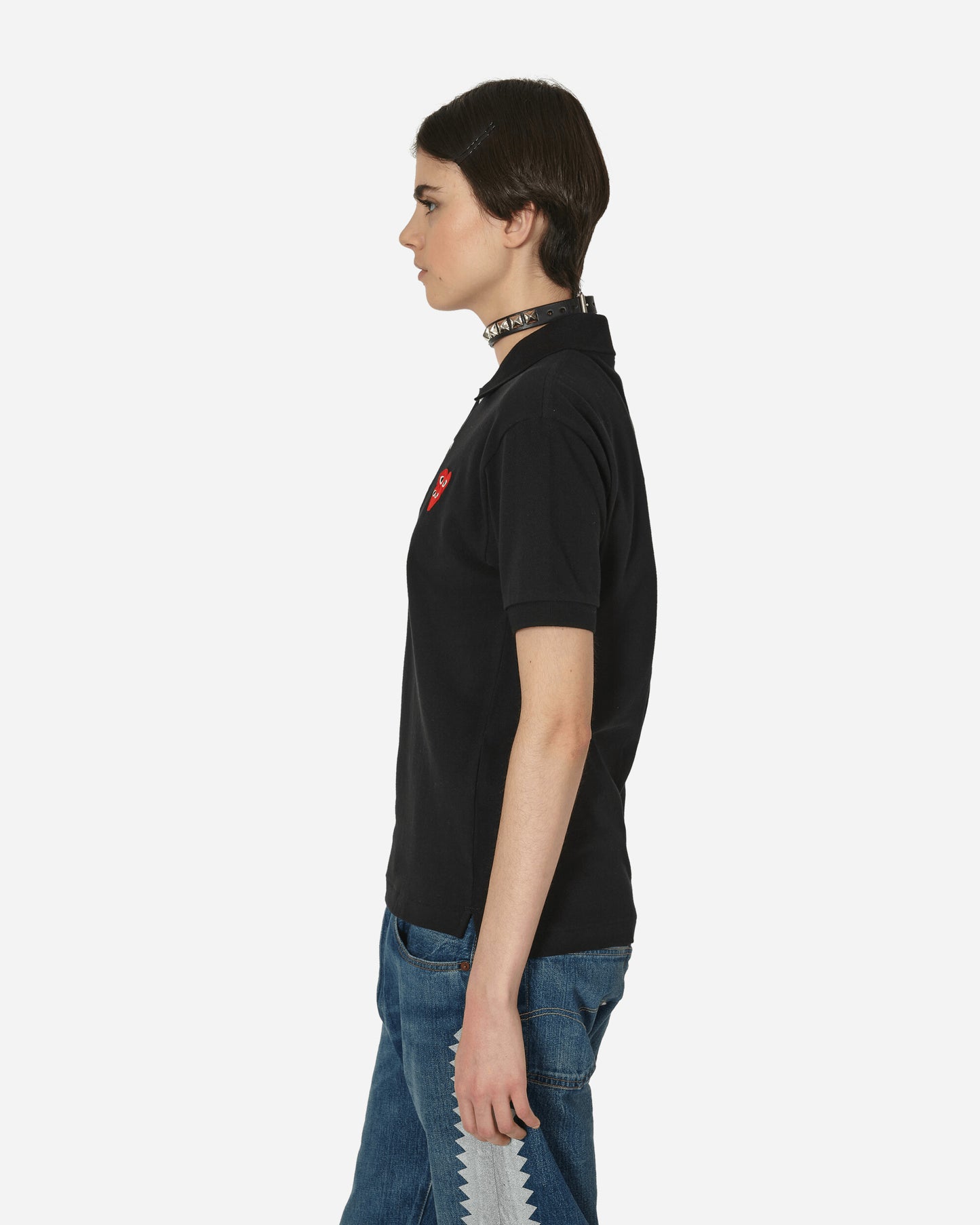 Comme Des Garçons Play Men''S Polo Knit Black T-Shirts Polo P1T290  1