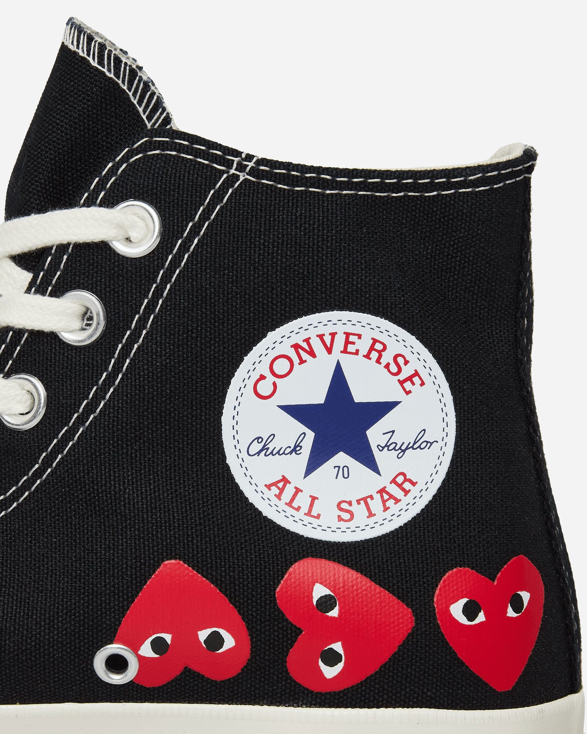 Comme Des Garçons Play Converse Multi Heart Ct70 Hi Top BLACK Sneakers High P1K127  1