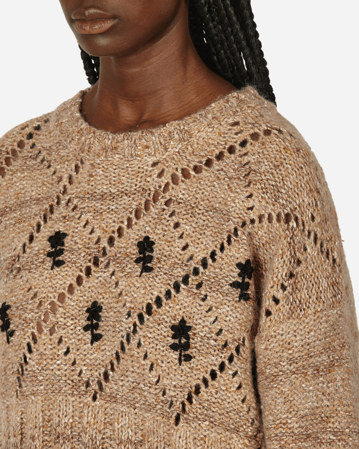 Cormio Antonio Oversized Embroidered Sweater Beige & Rame Knitwears Sweaters ANTONIO BEIGE