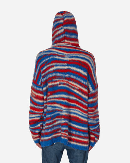 ERL Oversized Hooded Knitwear Red/Blue Knitwears Sweaters ERL07N015 1