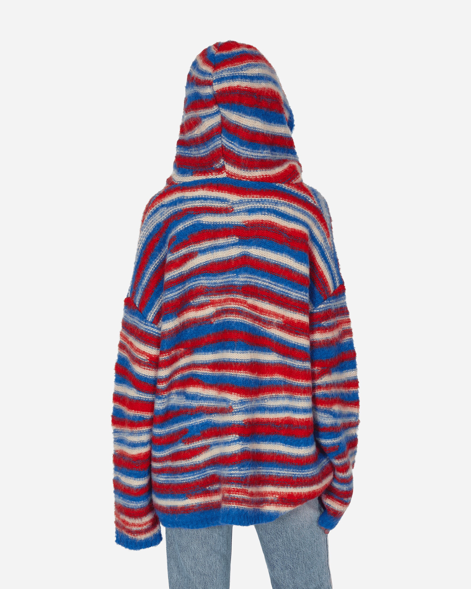 ERL Oversized Hooded Knitwear Red/Blue Knitwears Sweaters ERL07N015 1