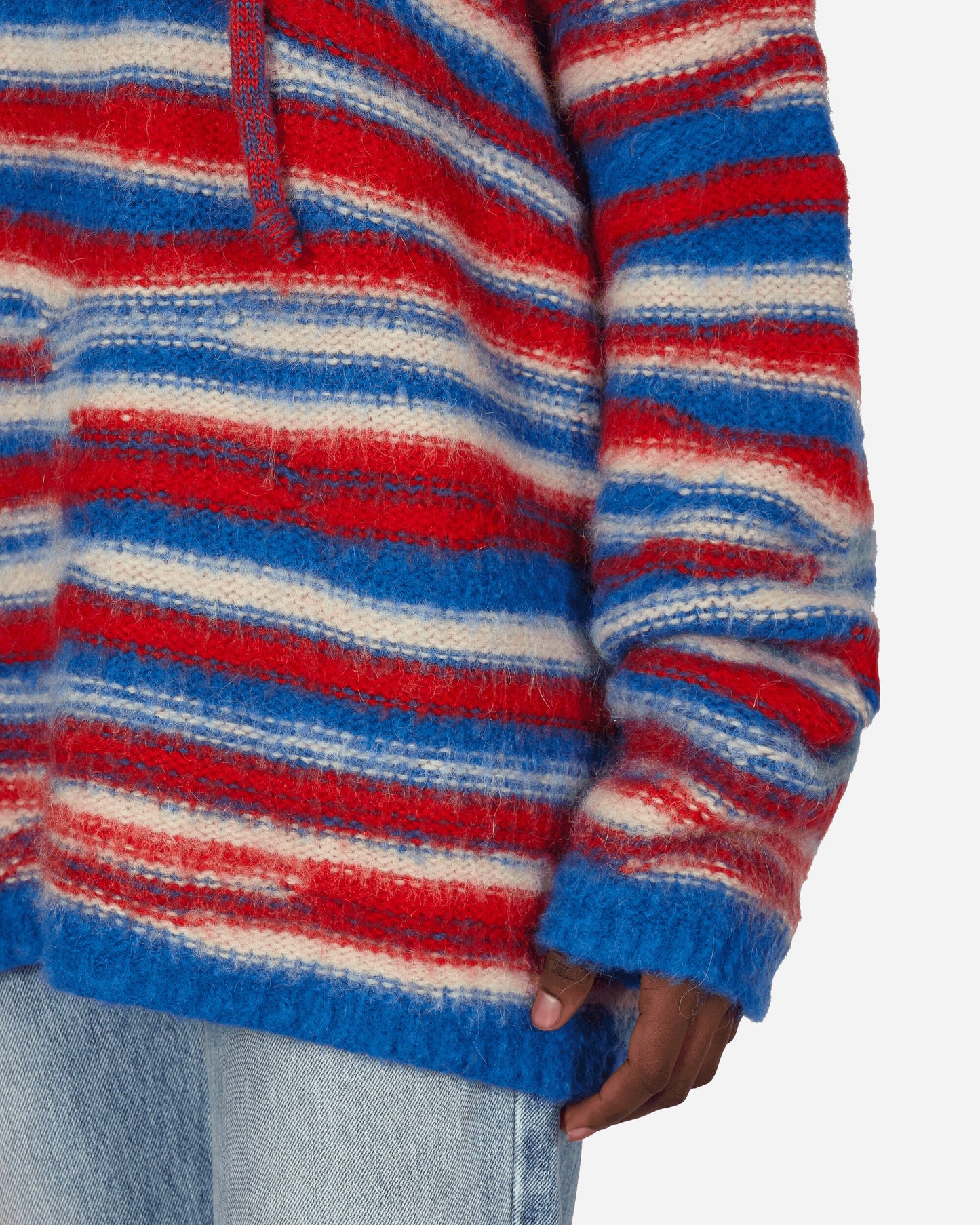 ERL Oversized Hooded Knitwear Red/Blue Knitwears Sweaters ERL07N015 1