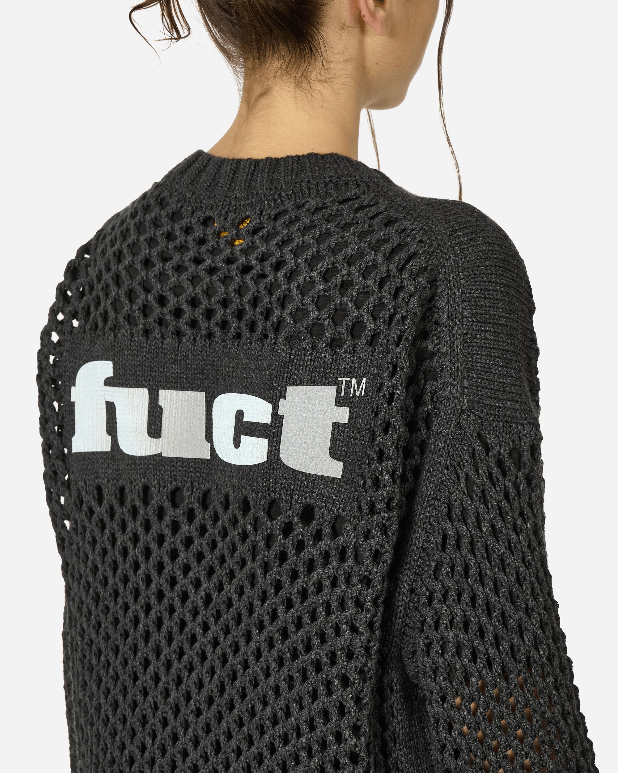 FUCT Drop Stitch Cardigan + Screen Print Dark Grey Knitwears Cardigans TBMW015YA03 GRY0003