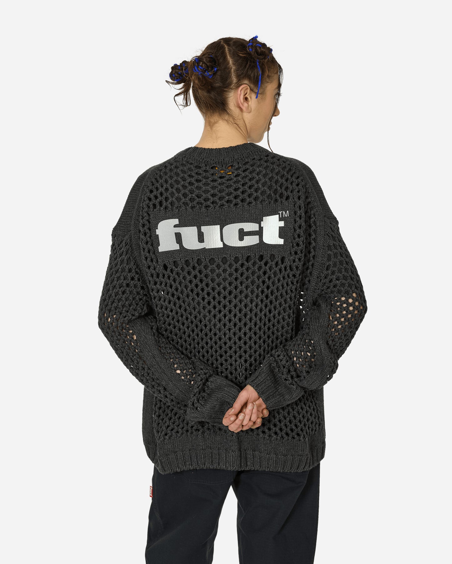 FUCT Drop Stitch Cardigan + Screen Print Dark Grey Knitwears Cardigans TBMW015YA03 GRY0003