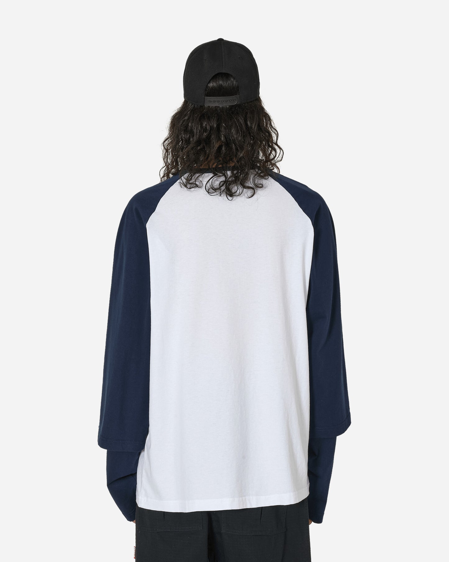 FUCT Double Sleeve Baseball Tee Patriot Blue Optic White T-Shirts Top TBMW017JY02 BLUE0024