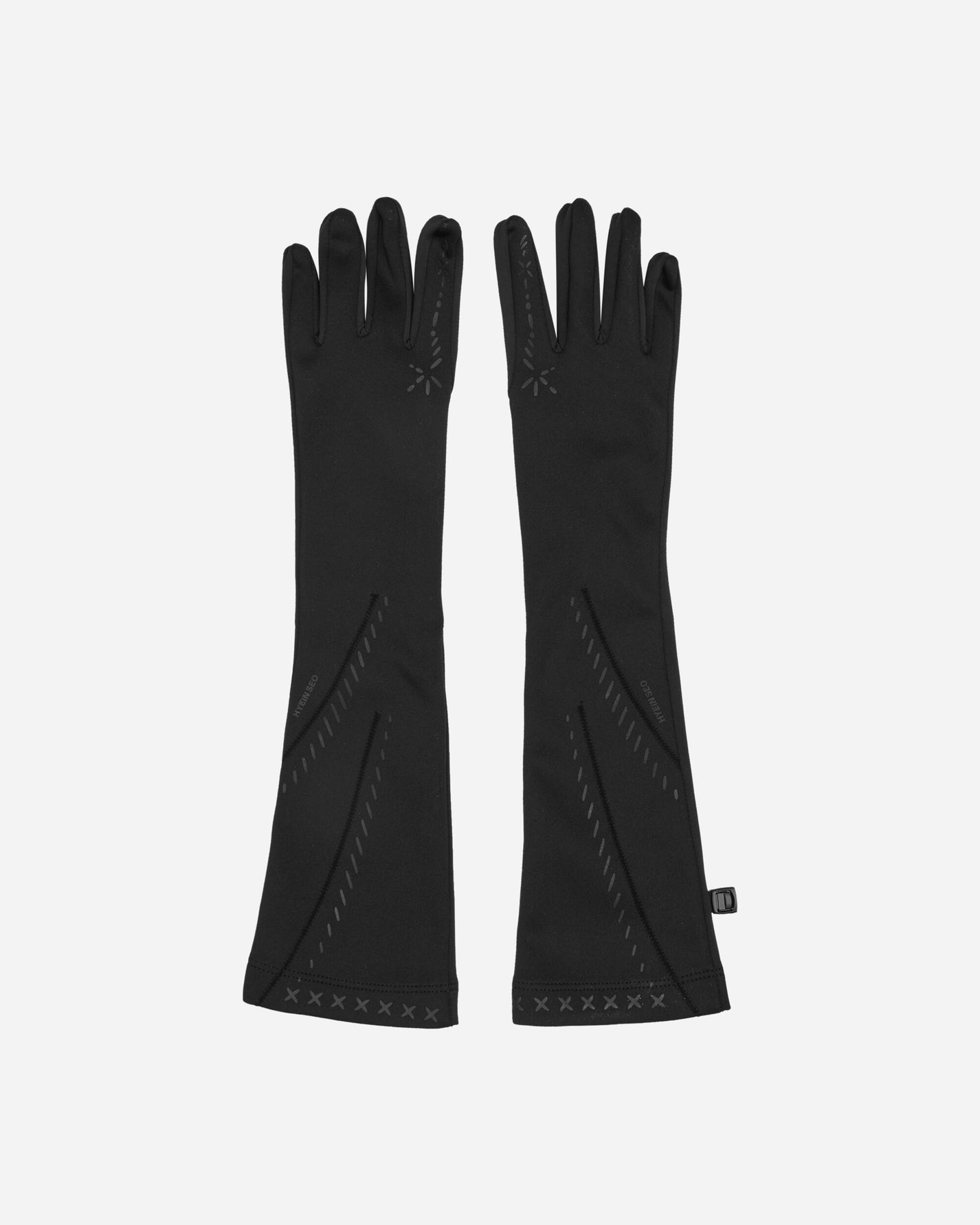 HYEIN SEO Wmns Graphic Long Gloves Black Gloves and Scarves Gloves FW24-AC5K 001