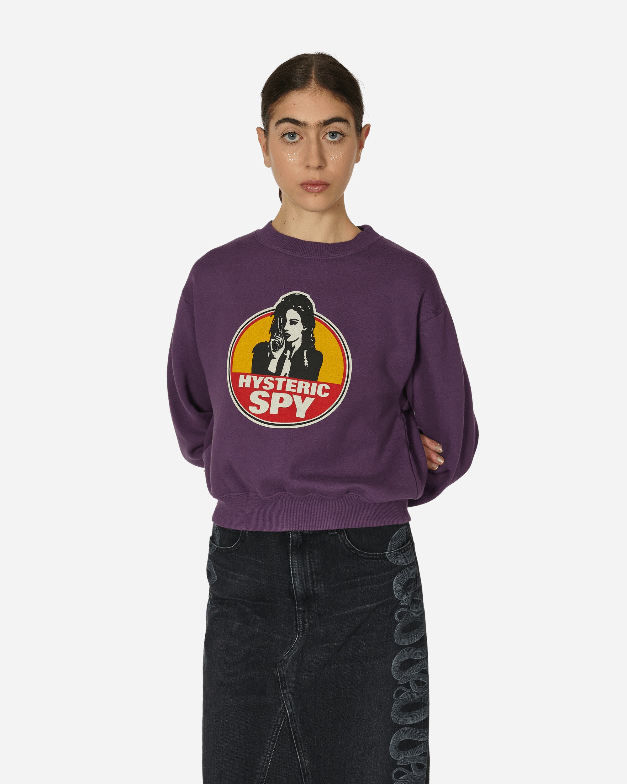 Hysteric Glamour Wmns Sweatshirt Hysteric Spy Purple Sweatshirts Crewneck 01233CS05 55