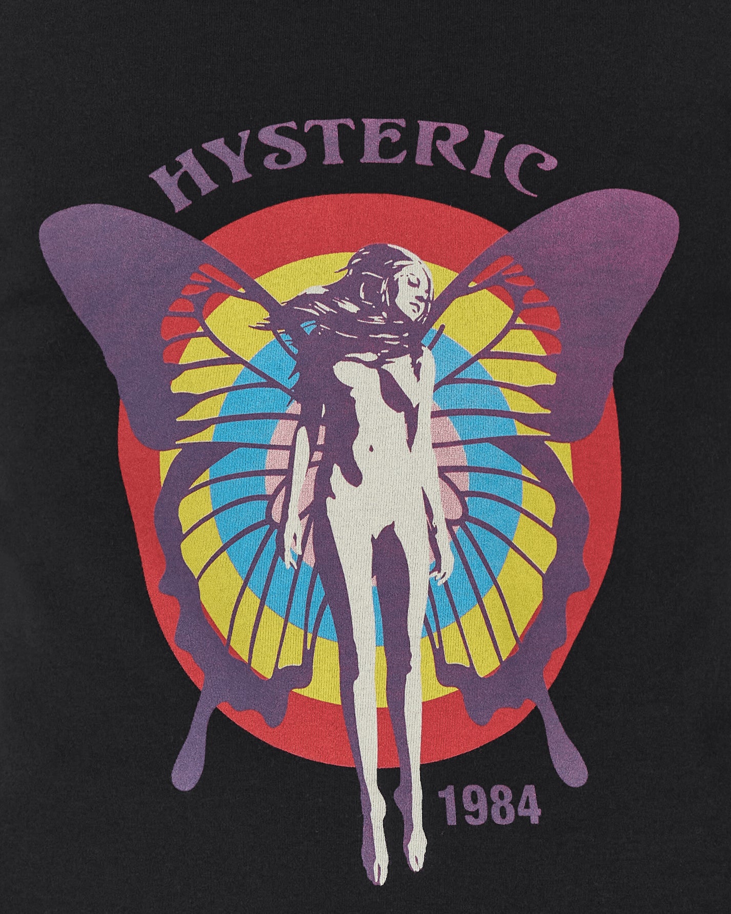 Hysteric Glamour Wmns Hysteric Butterfly Black T-Shirts Cropped 01241CT239 C1