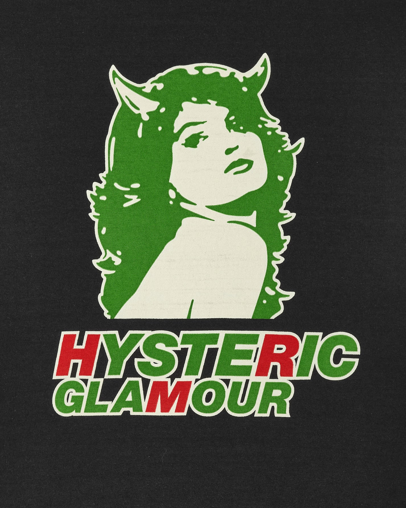 Hysteric Glamour 2 Tone Devil Woman Black T-Shirts Shortsleeve 02241CT03 C1