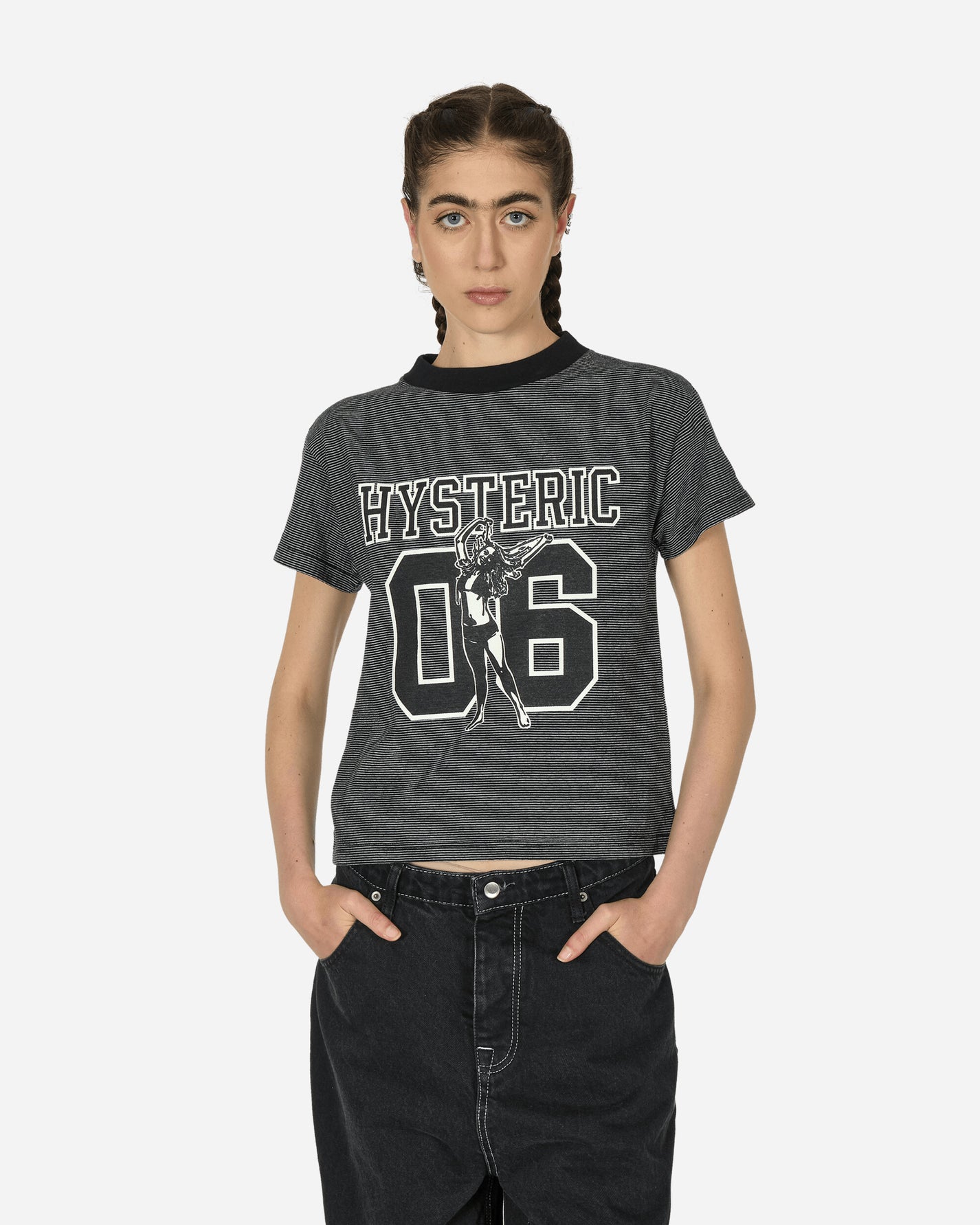 Hysteric Glamour Wmns Number 6 Black T-Shirts Shortsleeve 01241CT049 C1