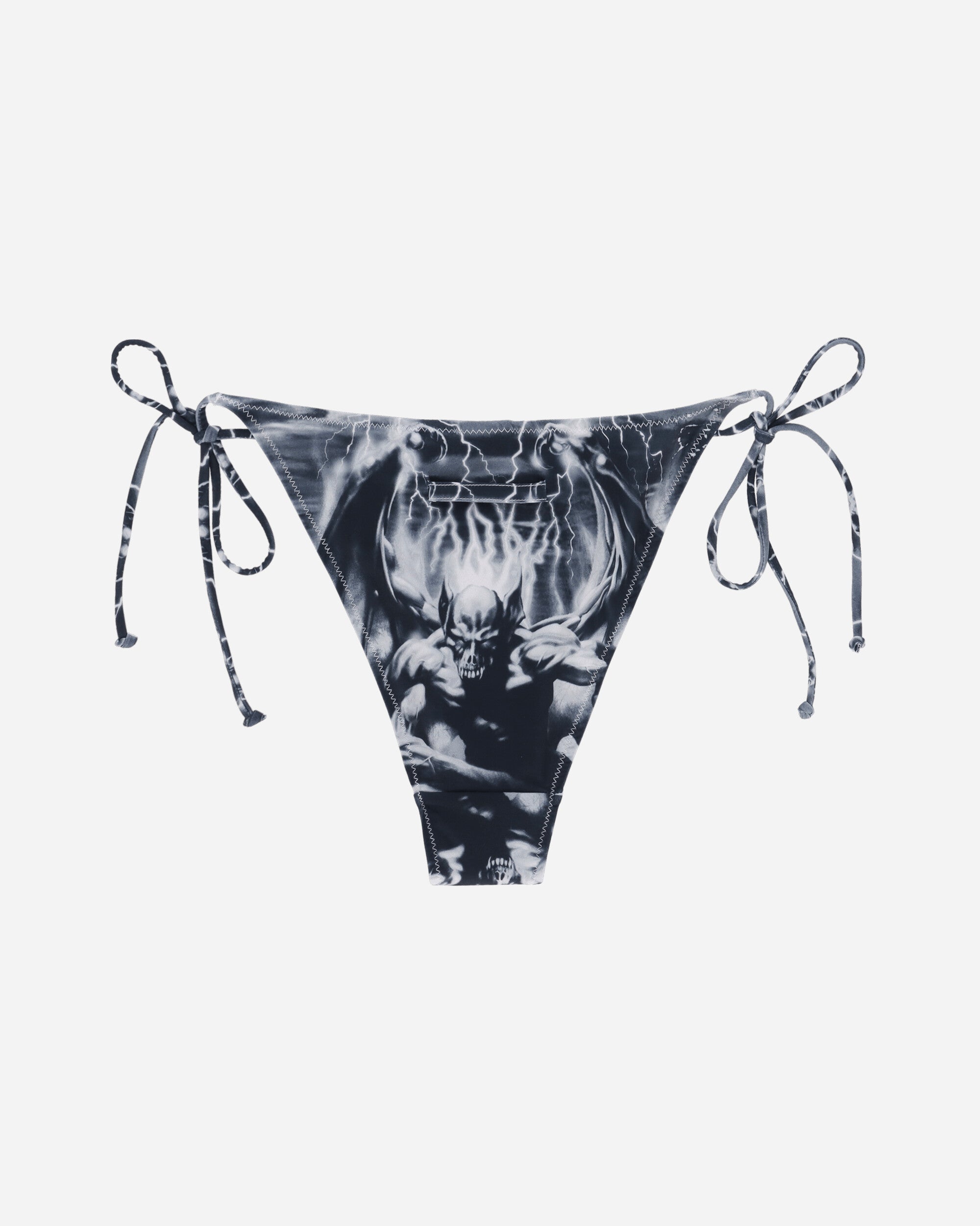 Jean Paul Gaultier Wmns Bikini Set Printed Diablo White/Black Swimwear Bikinis F-BS005-J539 0100