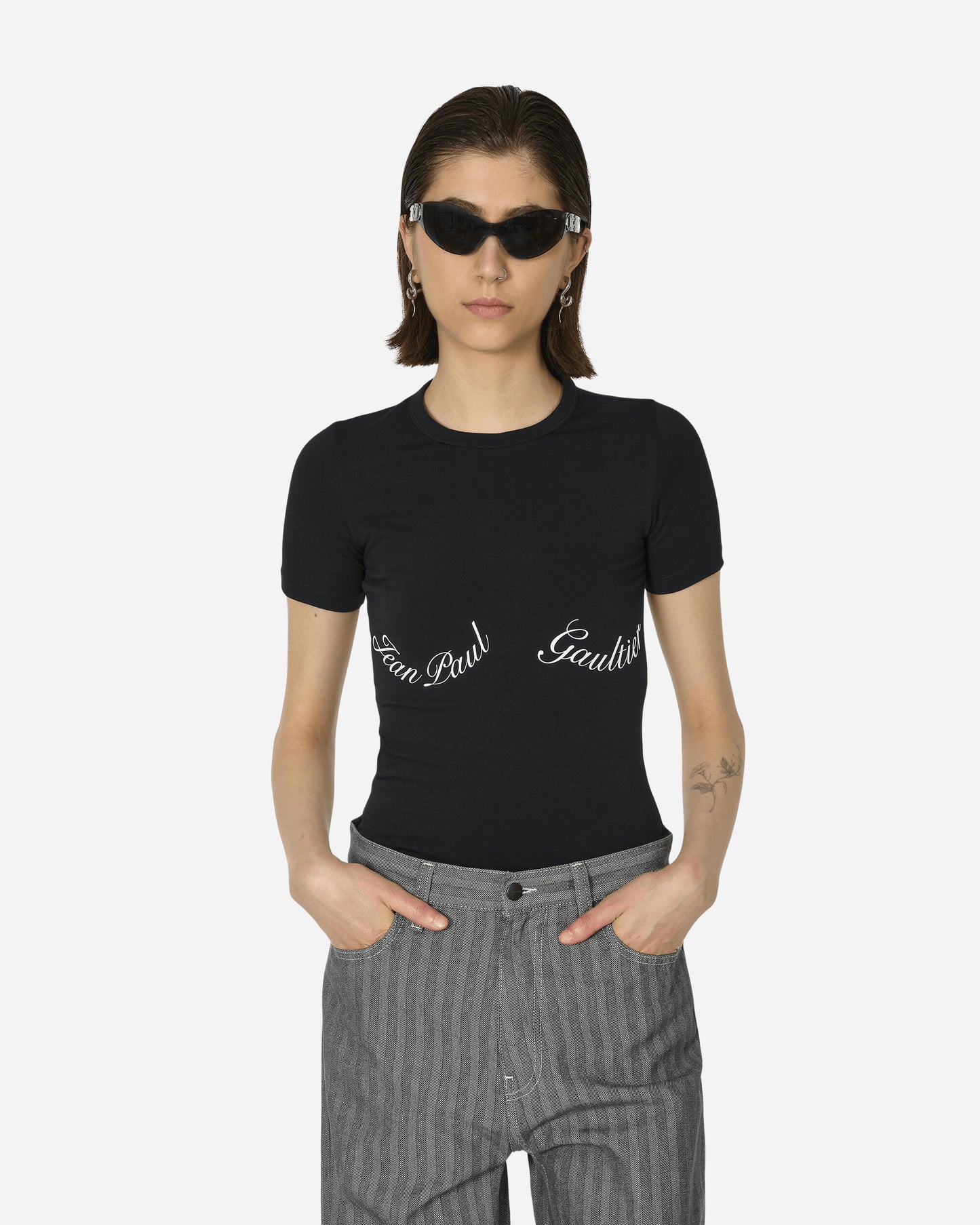 Jean Paul Gaultier Wmns Cotton Baby Tee Black T-Shirts Shortsleeve TS082I-J056 0001