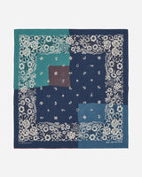 KAPITAL Fastcolor Selvedge Bandanna (Garden Patchwork) Navy Gloves and Scarves Bandanas EK-1633BA NAVY