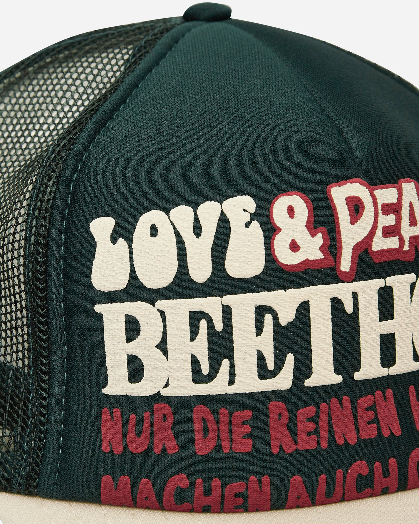 KAPITAL Love&Peace And Beethoven Truck Cap Darkgreenxecr Hats Caps K2312XH568 2