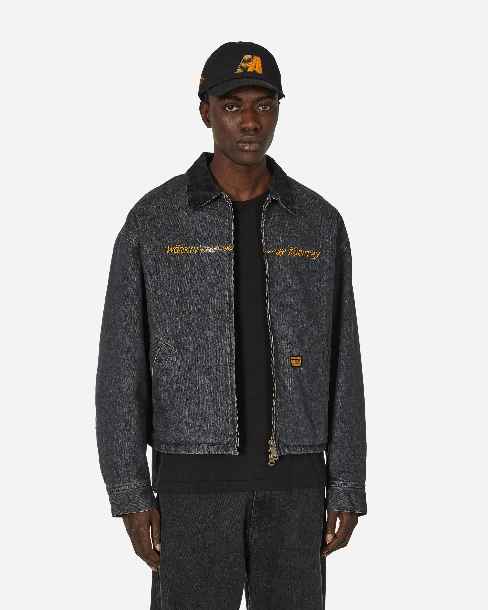 KAPITAL 14Oz Blkxecr Denim T-Back Drizzler Jkt(Working Embroidery) Blkxecr Coats and Jackets Jackets K2310LJ083 1