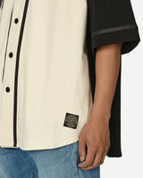 KAPITAL 16/-Densed Jersey Baseball Shirt (Bone) Ecr-Black Shirts Shortsleeve Shirt EK-1639SC ECR-BLACK