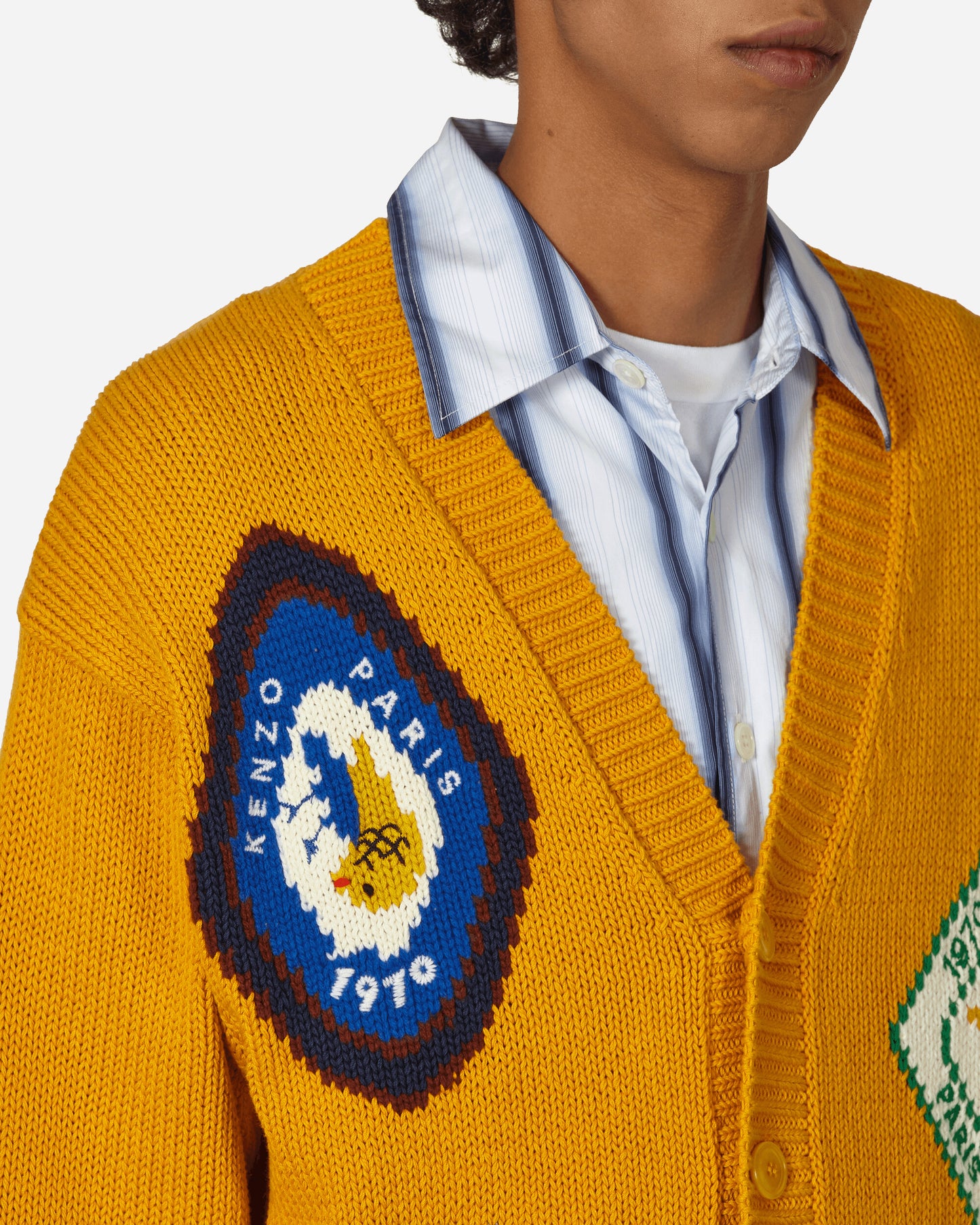 KENZO Paris Kenzo Travel Cardigan Golden Yellow Knitwears Cardigans FD65CA4083BF 40