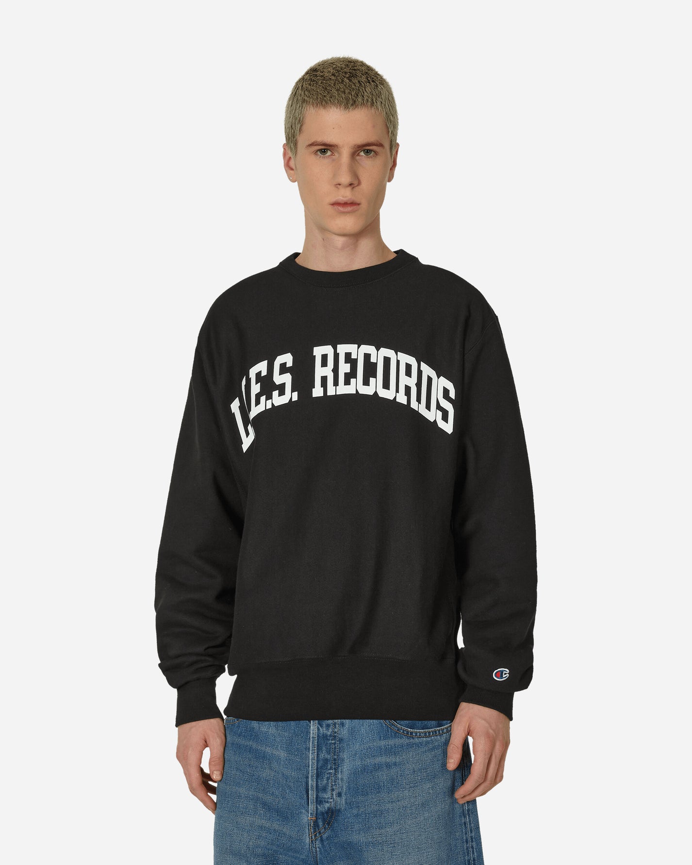 L.I.E.S. Records L.I.E.S. Varsity Crewnec Black Sweatshirts Crewneck LIESCN-002 002