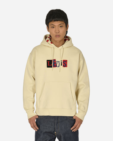 Levi's® Skateboarding Skate Hooded Sweatshirt Angora Dots Cream And Red Sweatshirts Hoodies A1008-0014 WHITE