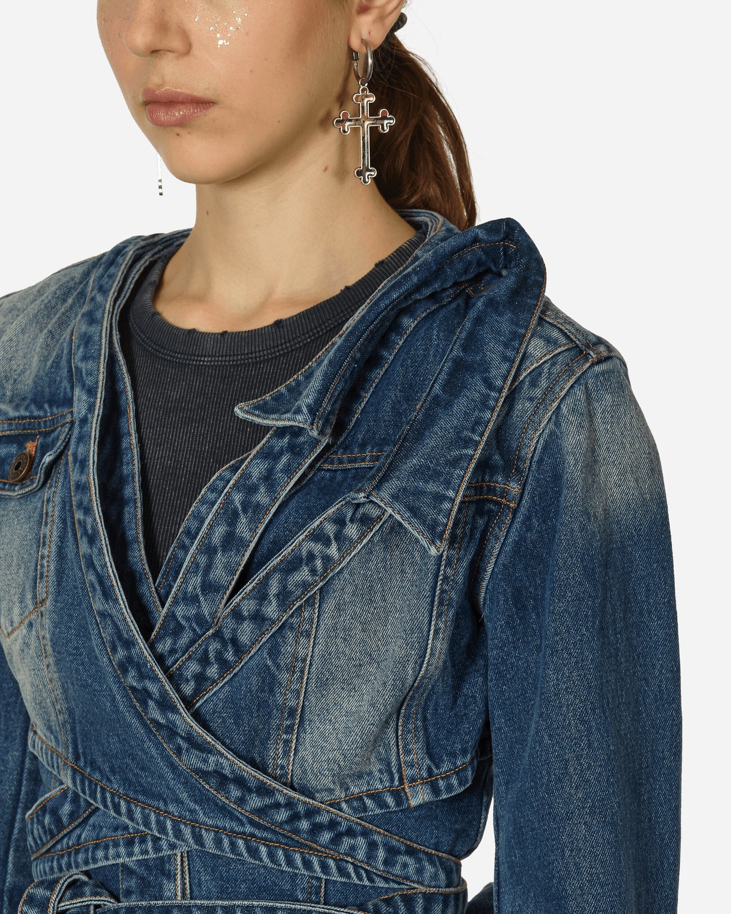 MARRKNULL Wmns Asymmetric Denim Jacket Blue Coats and Jackets Denim Jackets MN23FW02041 4