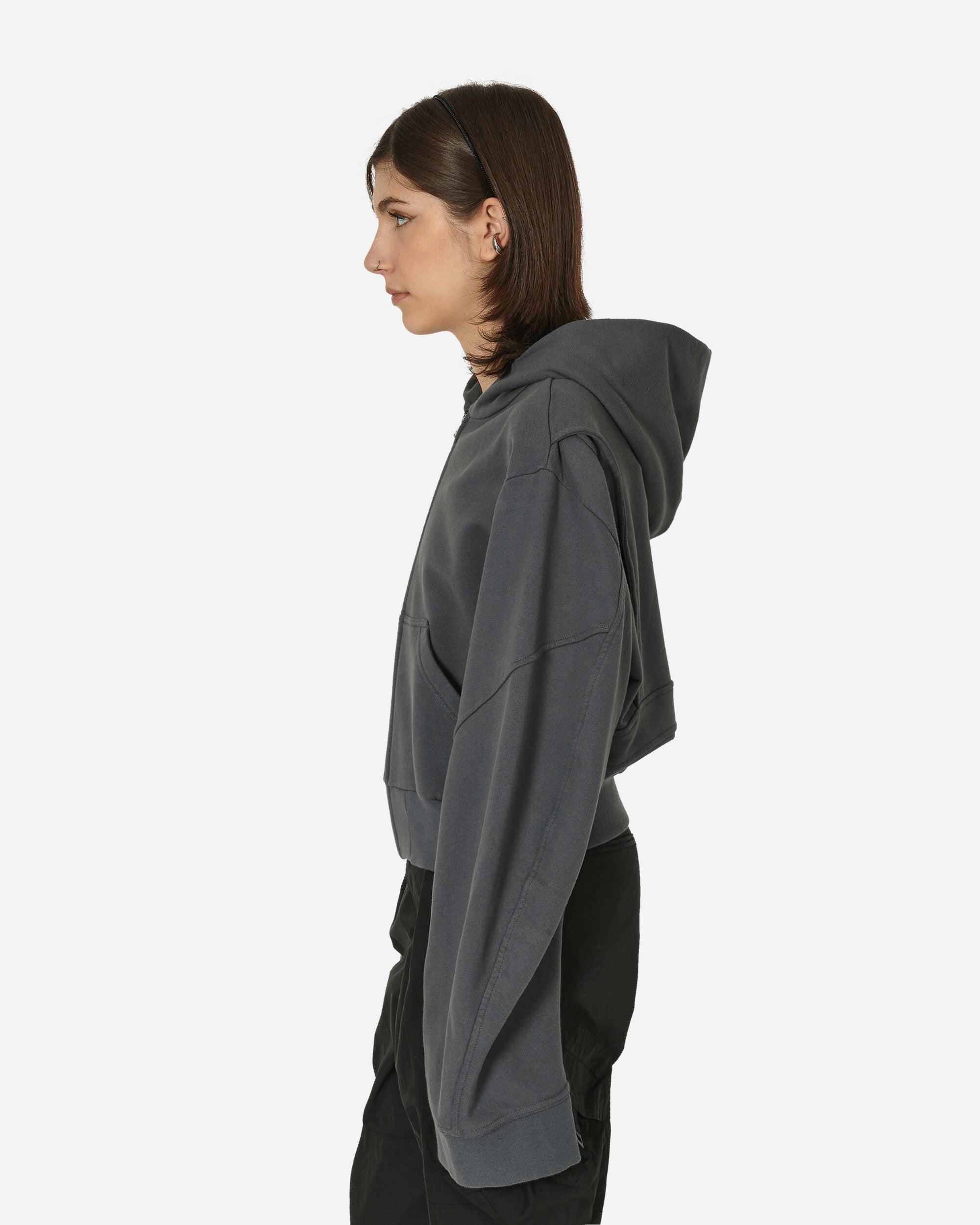 MM6 Maison Margiela Wmns Felpa Con Zip Grey Sweatshirts Zip-Ups S62HG0025 855