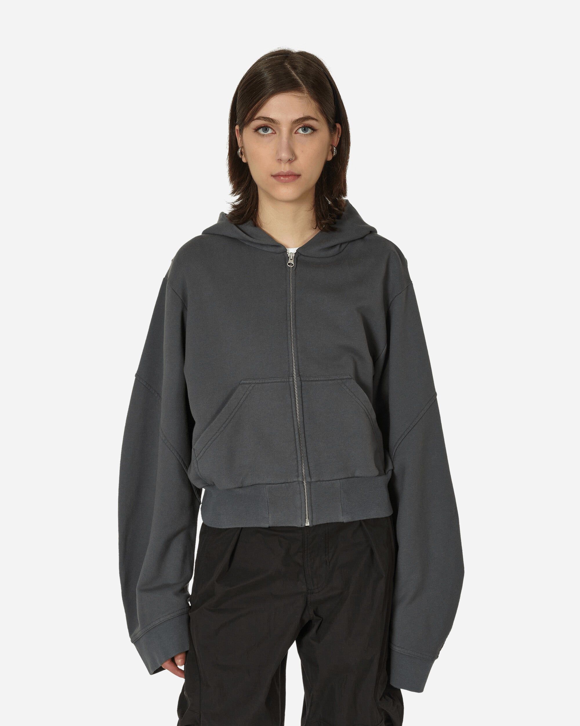 MM6 Maison Margiela Wmns Felpa Con Zip Grey Sweatshirts Zip-Ups S62HG0025 855