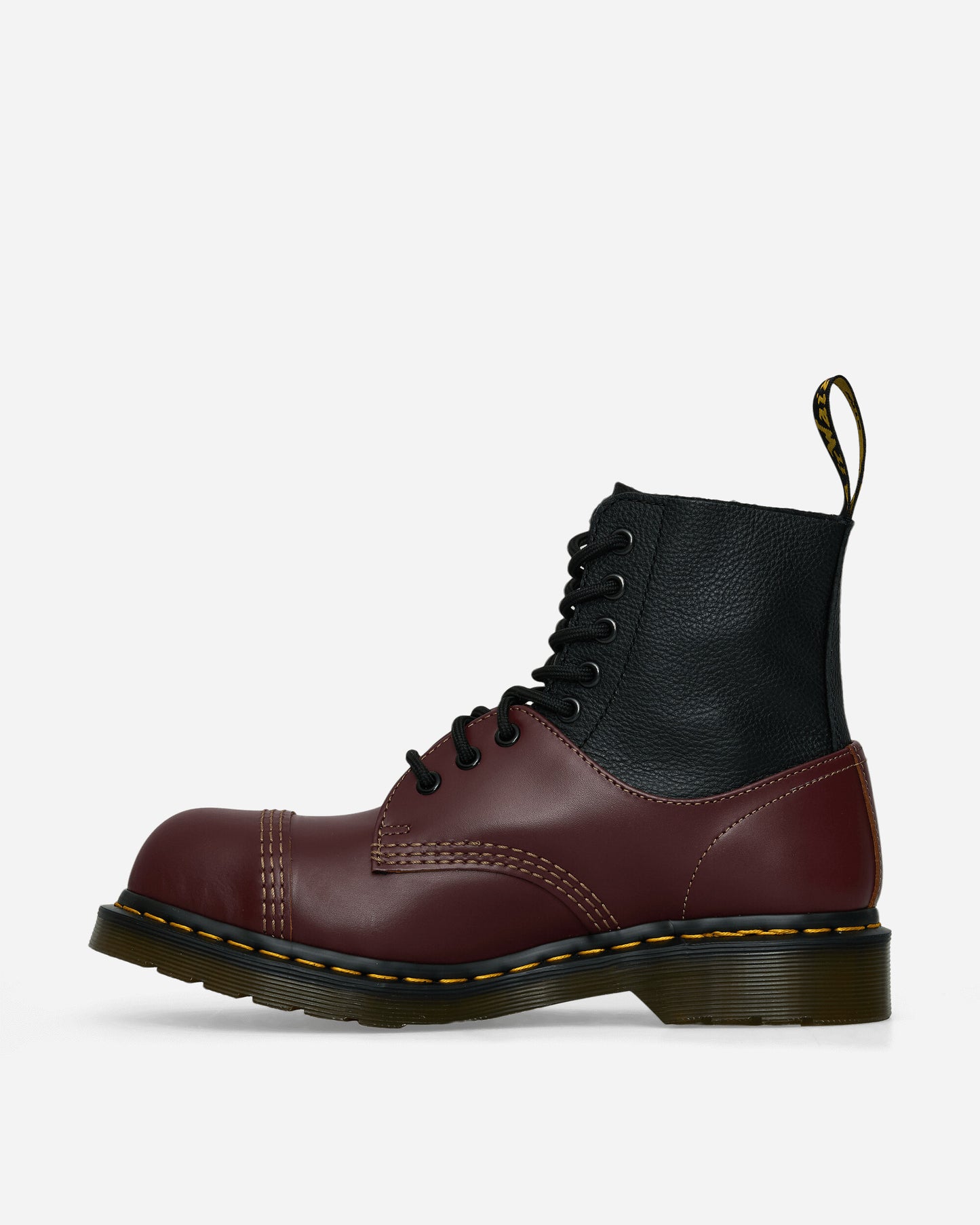 MM6 Maison Margiela 1460 - Twisted And Reimagined - Steel Toe Black/Oxblood Boots Mid Boot SH3WU0008P8029 H6077