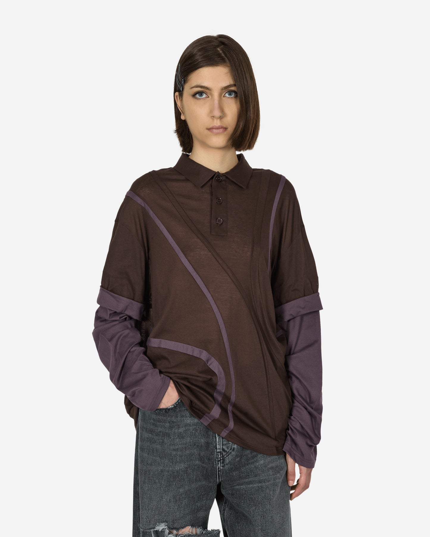 Mainline:RUS/Fr.CA/DE Wmns Hamish Brown / Lilac T-Shirts Polo SS24HAMISH 001