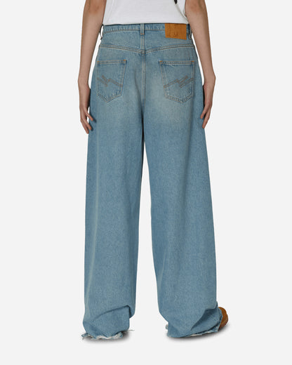 Martine Rose Extended Wide Leg Jean Bleached Wash Pants Denim MRSS24-225 BLEWAS