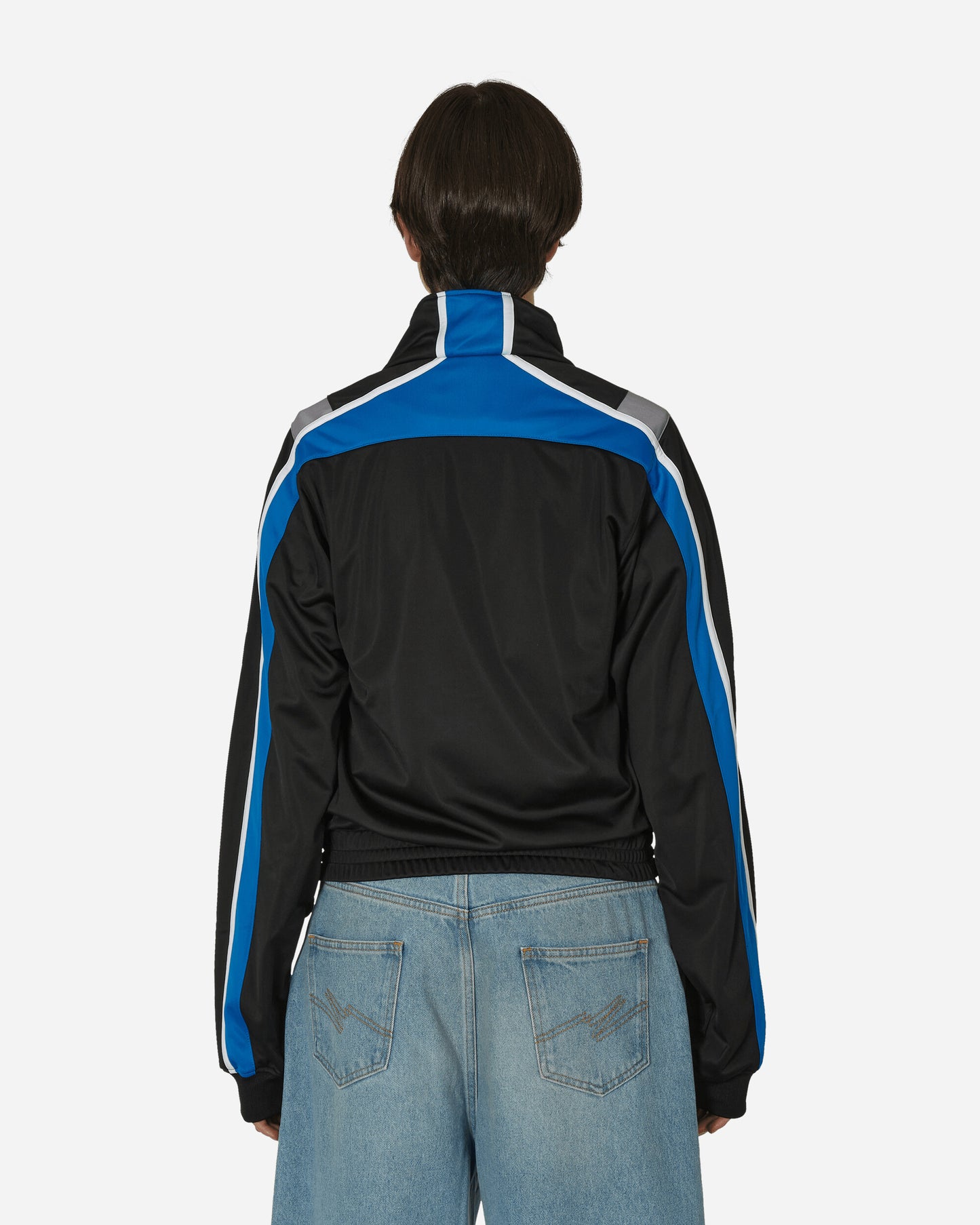 Martine Rose Shrunken Track Jacket Black/Blue Sweatshirts Track Tops MRSS24-137 BLBLGR