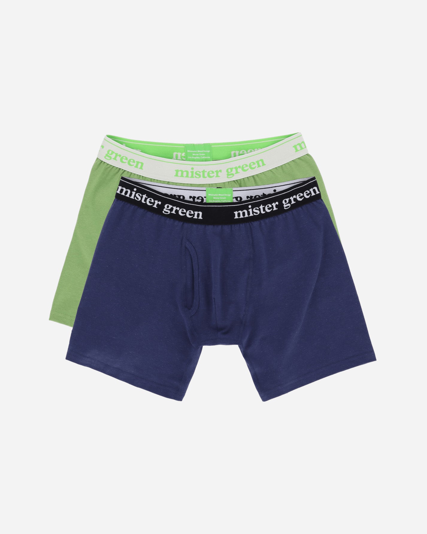 Mister Green Wordmark Hemp Underwear 2 Pack Chlorophyll & Navy Underwear Boxers MG-F1561 CAM